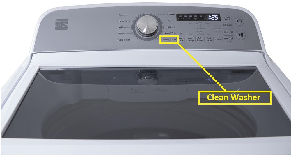 How to use "clean washer" cycle on Kenmore Elite top load